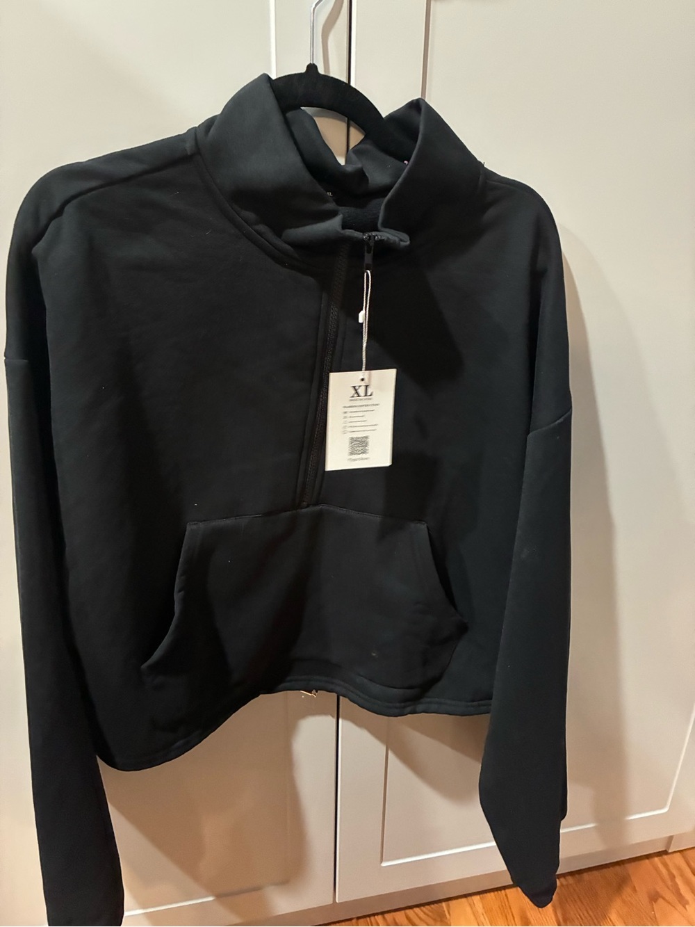 Black Half-Zip Funnel Neck Women's Sweater